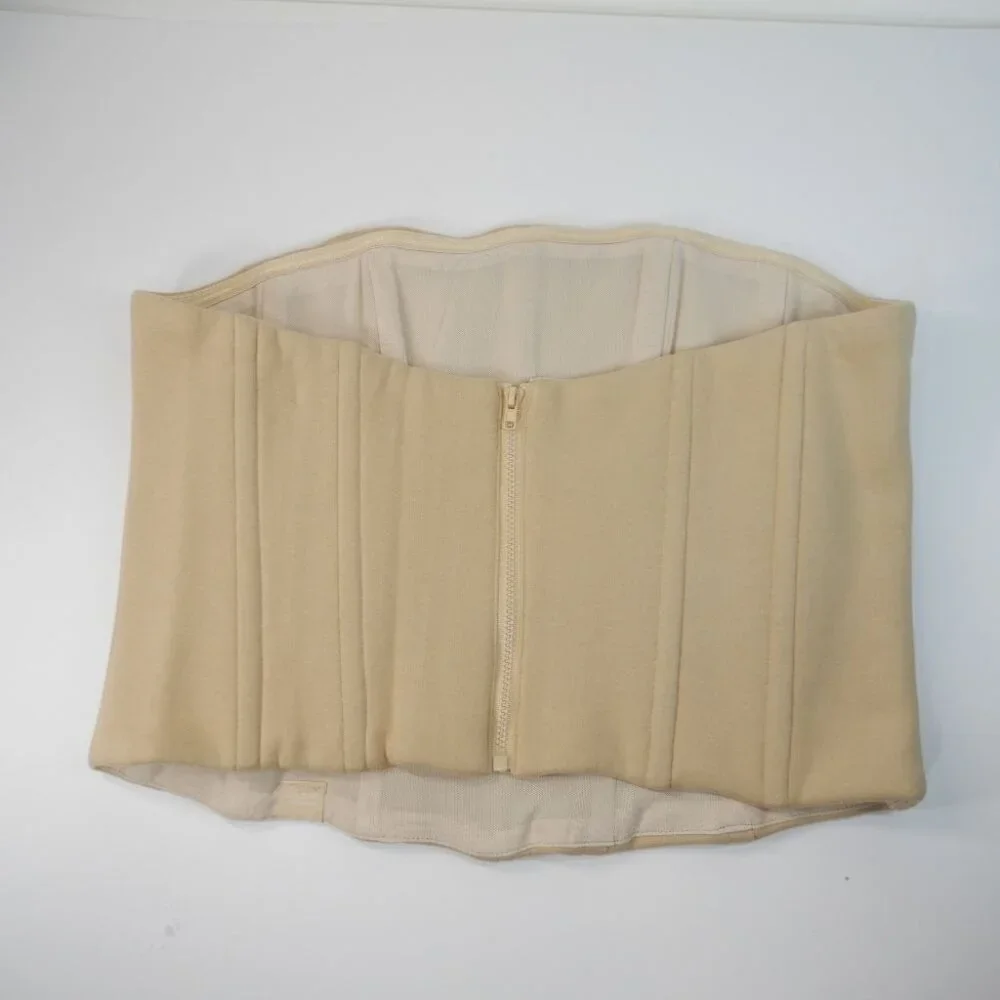 ATOIR x ROZALIA The Corset Top Size 12 L Sand Beige Boned Back Zip Stretch NEW - Picture 8 of 14